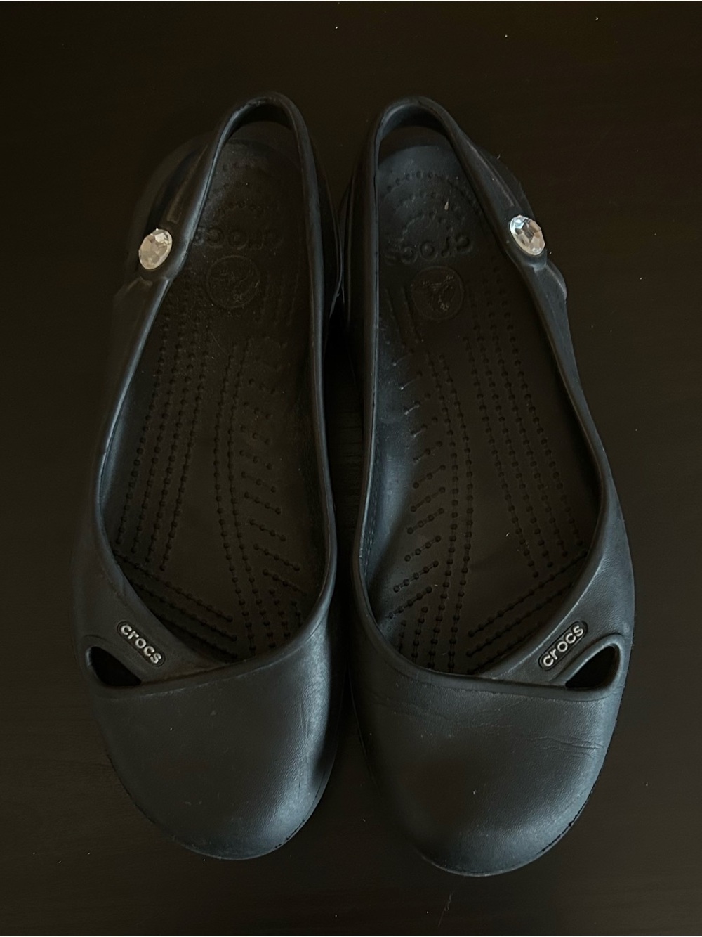 Crocs Women's Size 7 Black Slingback Ballet Flats Comfort Professional - Picture 2 of 7